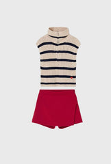 Conjunto Falda Short Lineas Rojo Boboli
