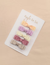 Set 5 Pinzas Moño Pia Tonos Pastel Rayito de Sol