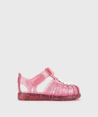 Sandalias Tobby Gloss Flor Glitter Fucsia Igor Estilo