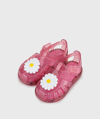 Sandalias Tobby Gloss Flor Glitter Fucsia Igor Diseño