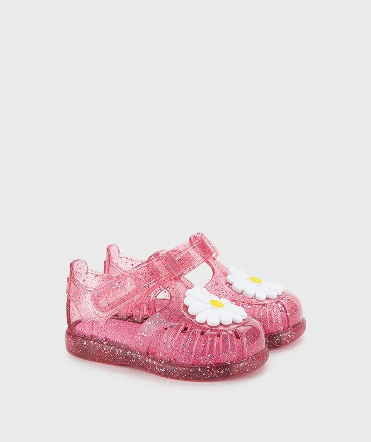 Sandalias Tobby Gloss Flor Glitter Fucsia Igor
