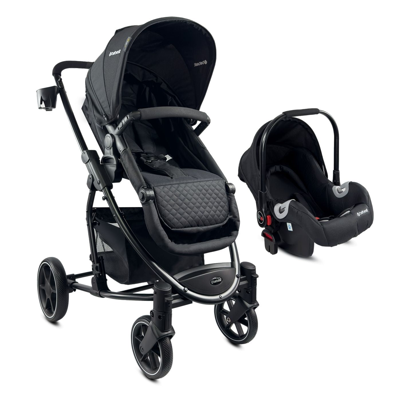 Coche Moisés Con Porta Bebé Travel System Prima Negro Bebesit