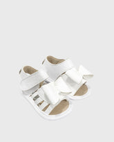 Sandalia Tiras Lazo Blanco