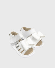 Sandalia Tiras Lazo Blanco
