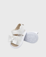 Sandalia Tiras Lazo Blanco suela