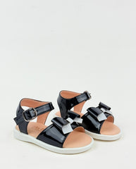 Sandalias Charol Moño Azul Noche