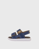Sandalias Malta Velcro Azul Marrón