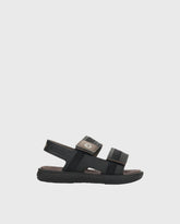Sandalias Malta Velcro Negro Marrón