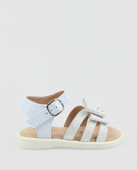 Sandalias Moño Brillo Blanco Detalle