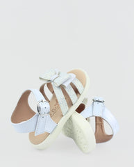 Sandalias Moño Brillo Blanco Diseño