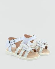 Sandalias Moño Brillo Blanco
