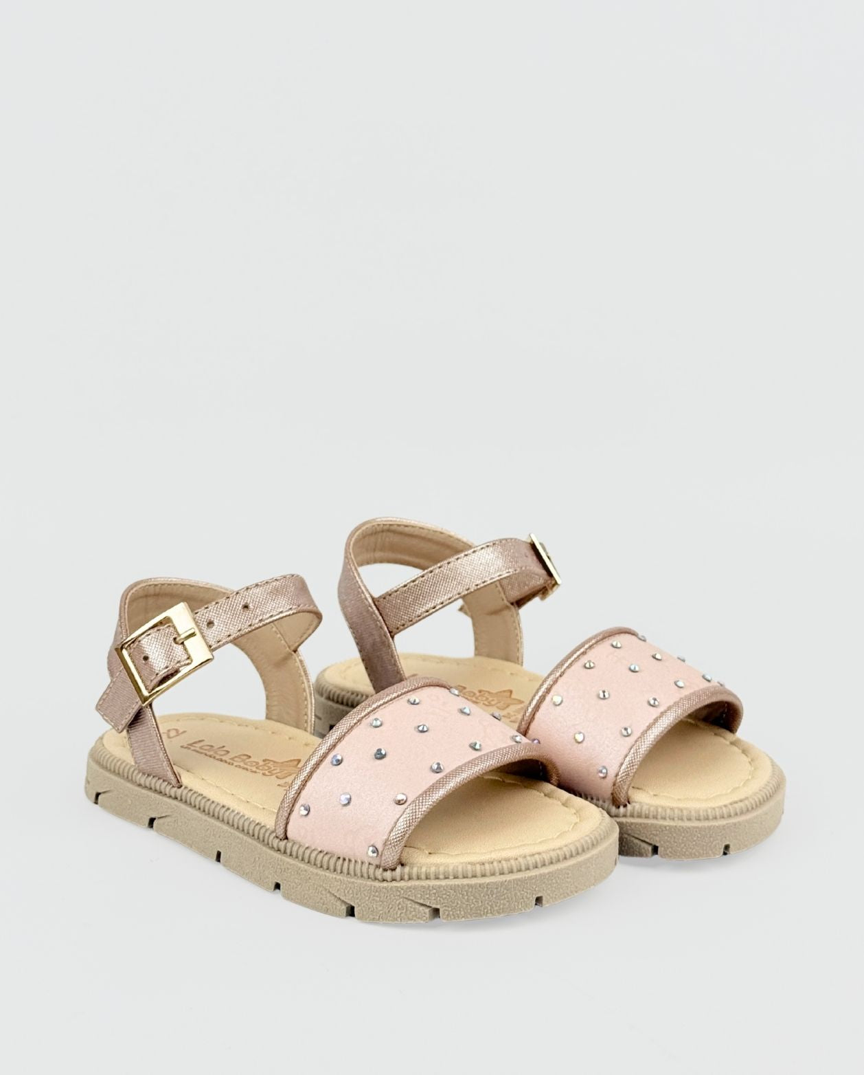 Sandalias Oro Rosa Para Niña Con Puntos Niñas