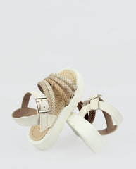 Sandalias Para Niña Con Lazos En Tono Tierra Detalles