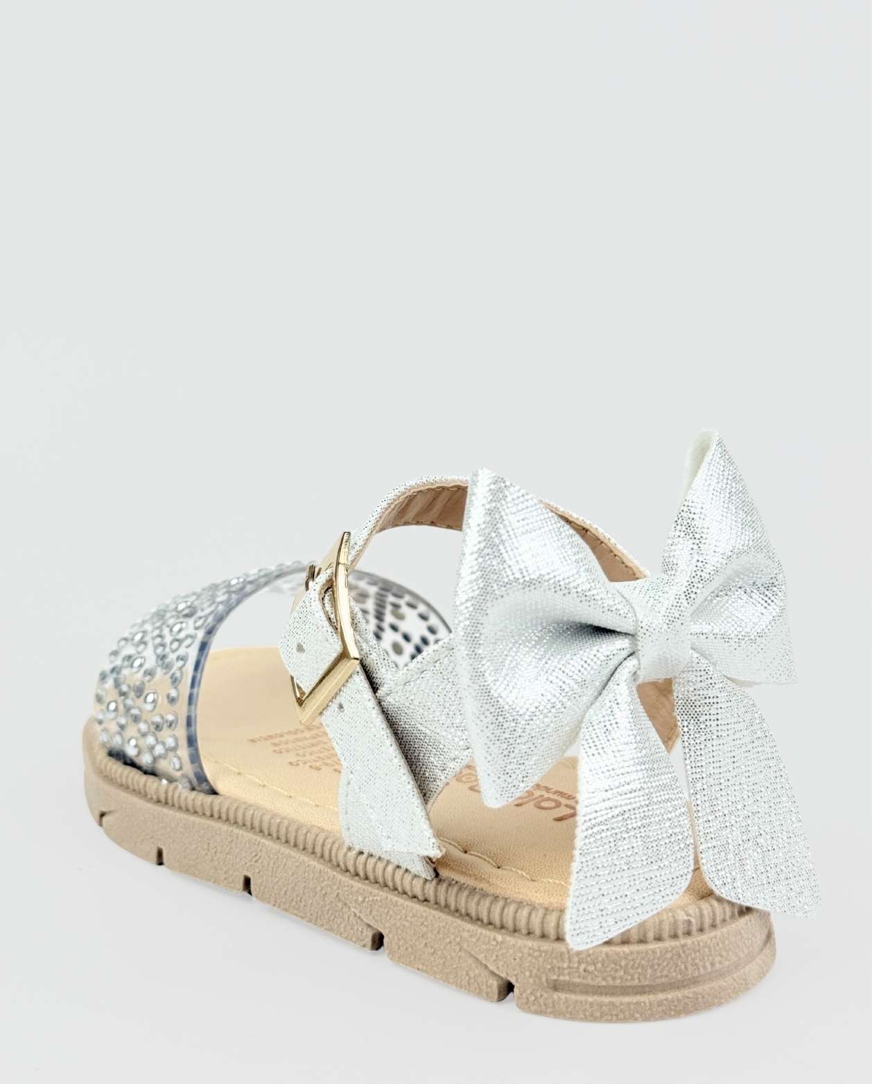 Sandalias Para Niña Con Puntos Plateados Coquette