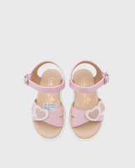 Sandalias Corazones Brillos Rosa diseño