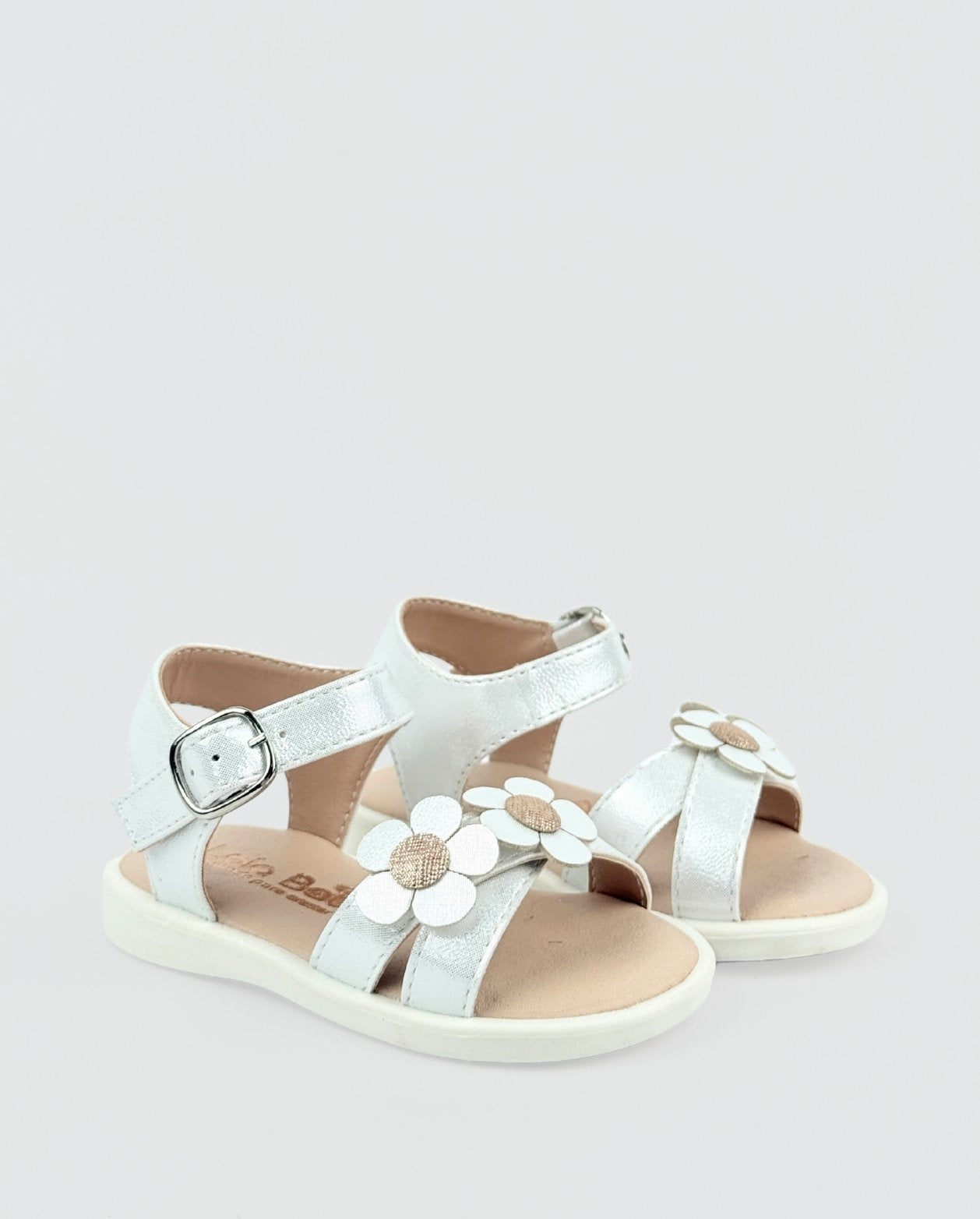 Sandalias Flores Tornasol Blanco