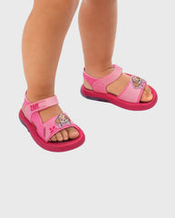 Sandalias Led Patrulla Canina Velcro Rosa