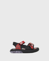 Sandalias Led Patrulla Canina Velcro Negro Rojo