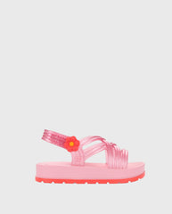 Sandalias Zaxynina Pretty Lazos Rosa Flor