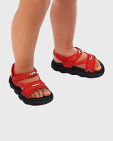 Sandalias Velcro Cars Rojo Negro