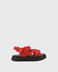 Sandalias Velcro Cars Rojo Negro