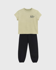 Conjunto Camiseta Verde Cargo Negro