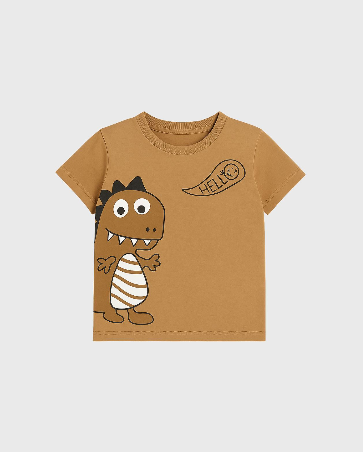 Camiseta Estampado Dinosaurio Café