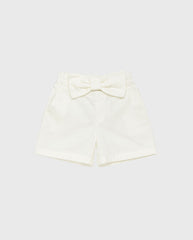 Conjunto Short Moño Blanco Blusa Crema Diseño