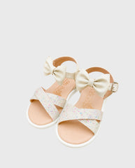 Sandalias Moño Glitter Beige