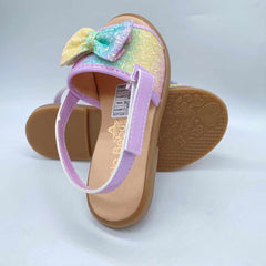 Sandalias Para Niña Arcoíris Moño suela grande