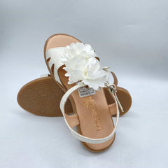 Sandalias Para Niña Flores Blanco suela g