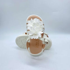 Sandalias Para Niña Flores Blanco suela