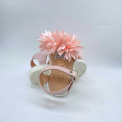 Sandalias Para Niña Flores Brillo Rosa suela