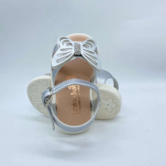 Sandalias Para Niña Mariposa Plateado suela
