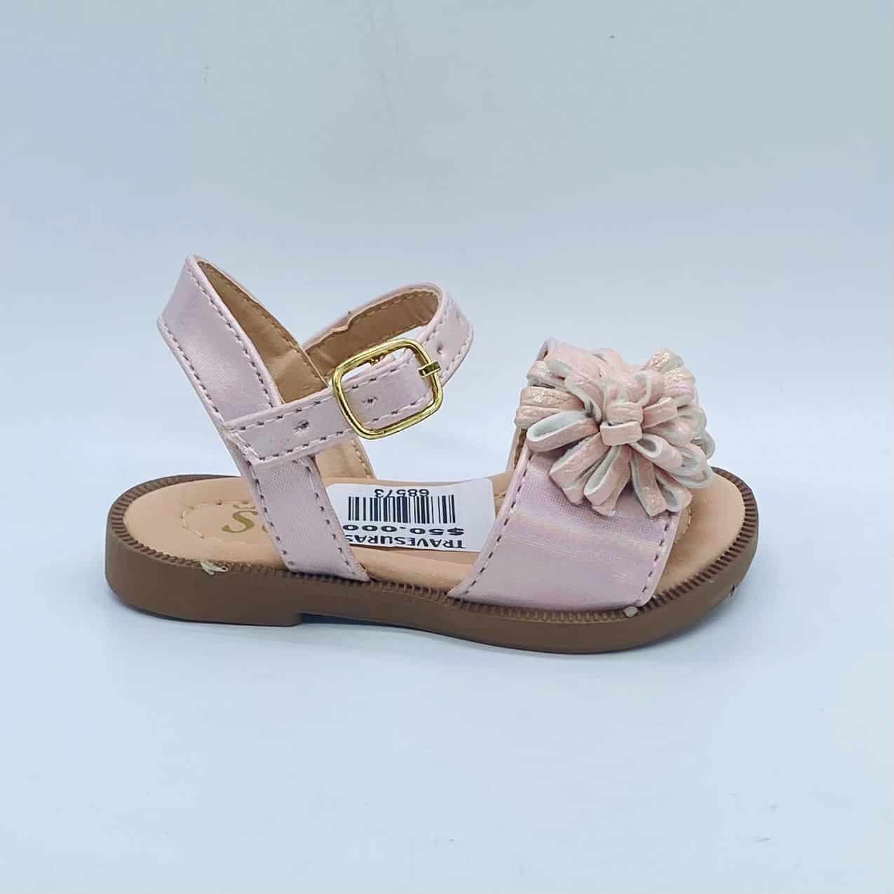 Sandalias Para Niña Tornasol Pompom Palo Rosa detalle