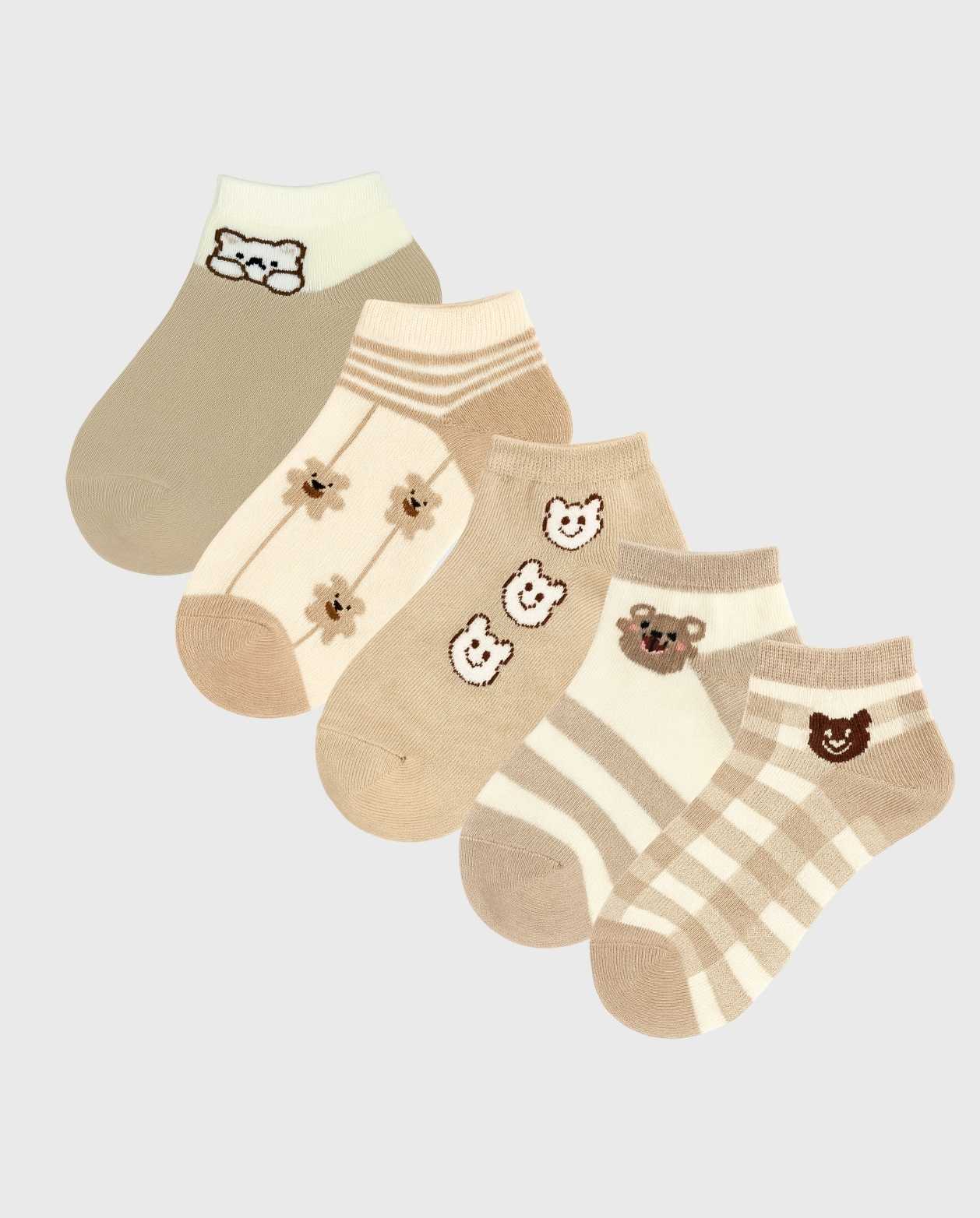 Set 2 Pares Medias Estampado Oso Camel