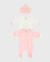 Set 2 Pijamas y Gorro Pato Niña