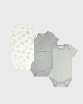 Set 3 Bodys Estampado Rayas Gris