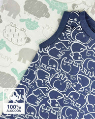 Set 3 Mamelucos Estampado Elefante Travesuras