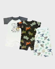 Set 3 Mamelucos Estampado Safari