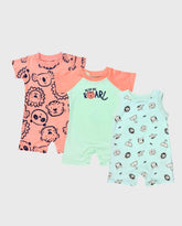 Set 3 Mamelucos Estampado Tigre