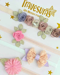 Set 4 Balacas Rosas Lila Detalle