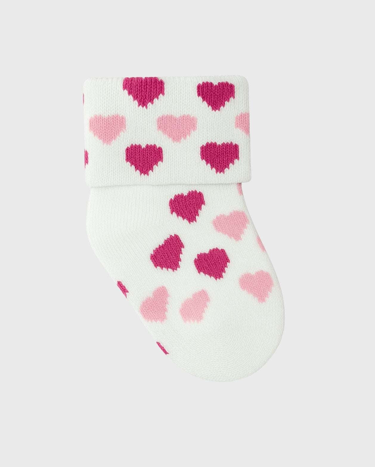 Set 4 Medias Estampado Corazones Rosada