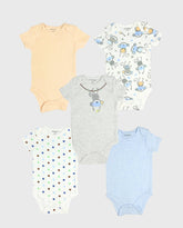 Set 5 Bodys Estampado Mono Gris