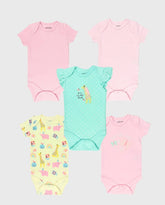 Set 5 Bodys Estampado Puntos Jirafa Menta