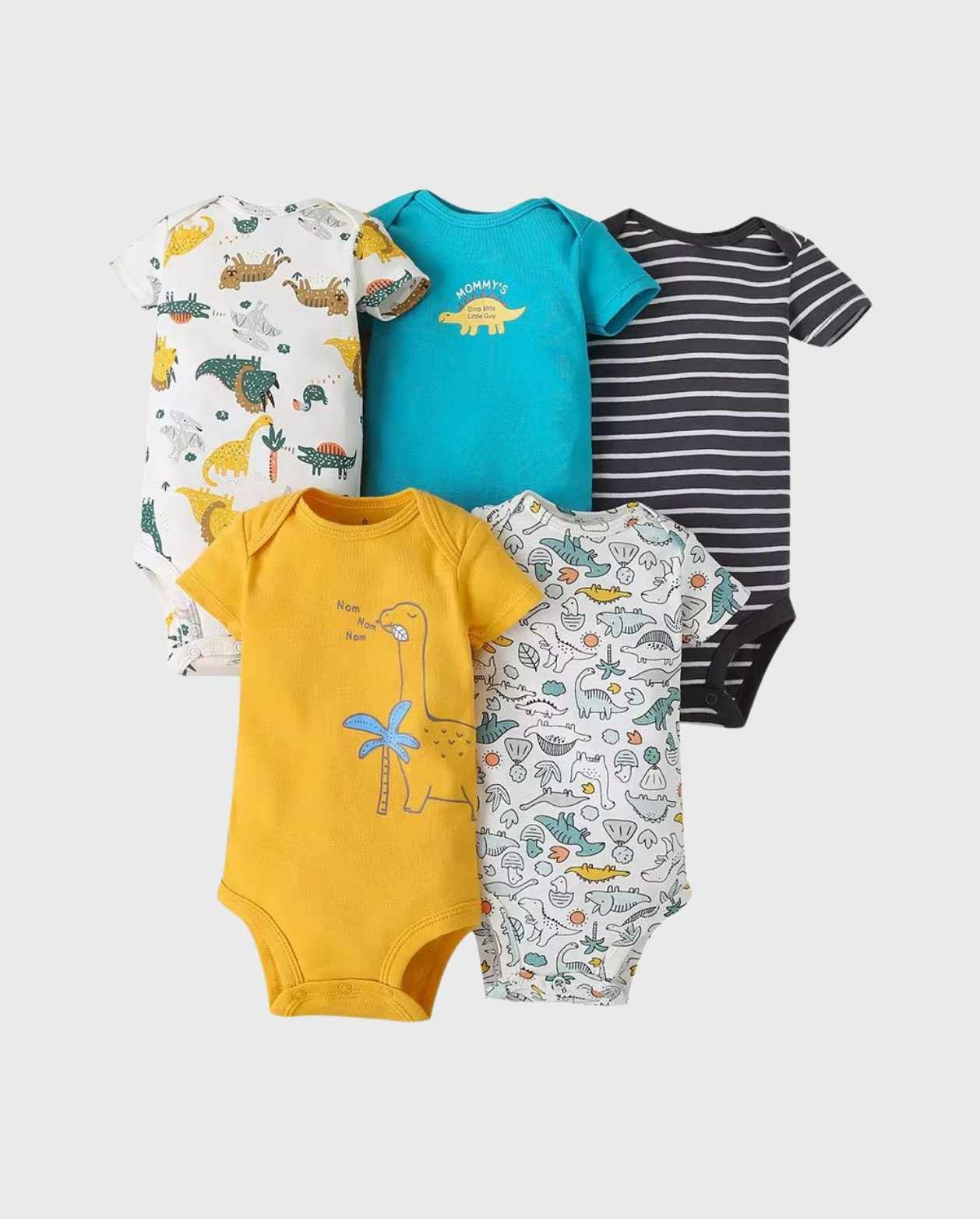Set 5 Bodys Estampado Dinosaurios