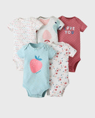 Set 5 Bodys Puntos Love Rosa