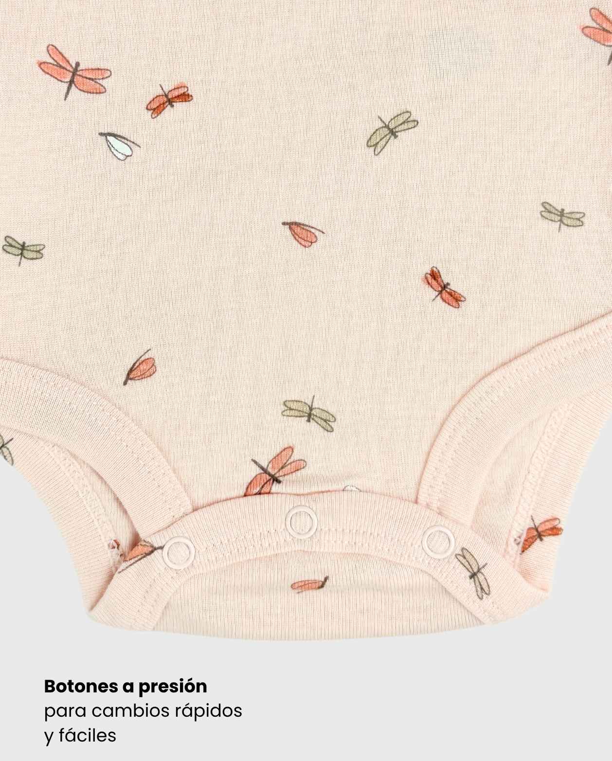 Set 5 Bodys Tiras Estampado Abeja Rosa Niñas