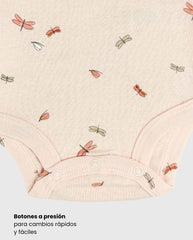 Set 5 Bodys Tiras Estampado Abeja Rosa Niñas