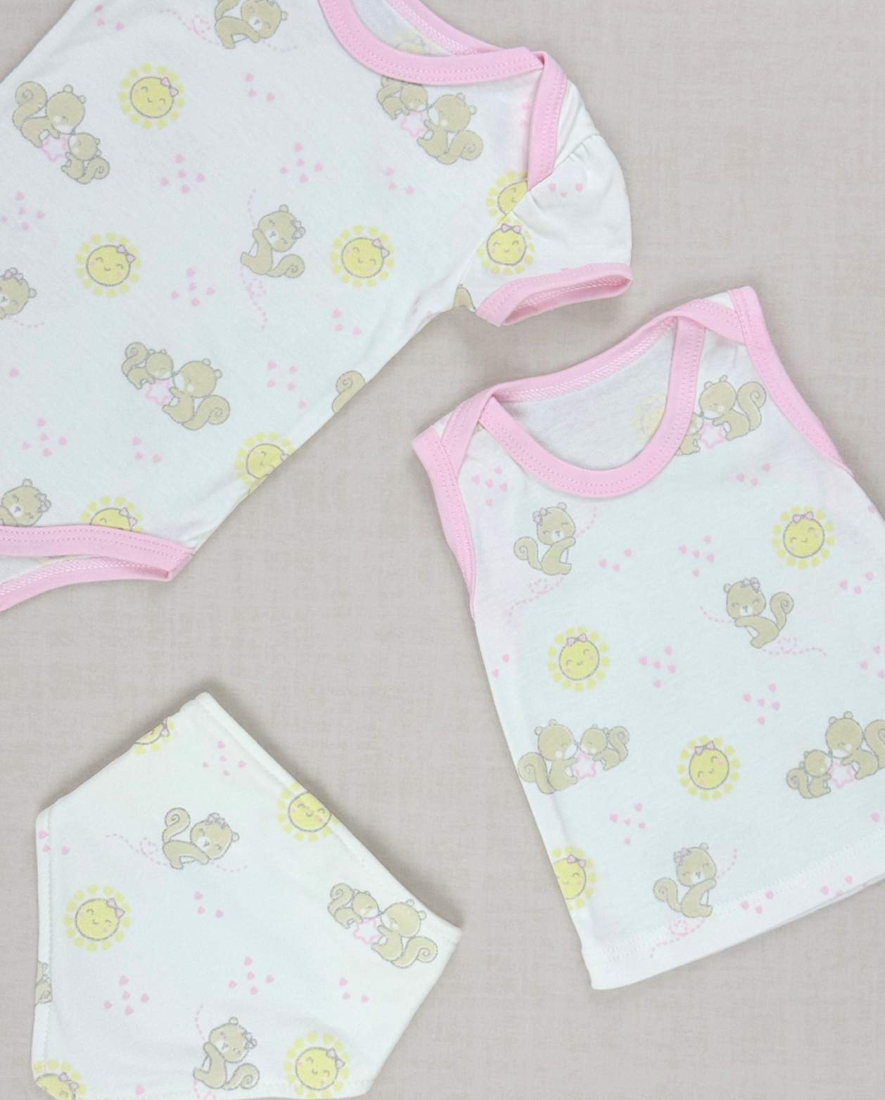 Set Primer Dia Ardilla Sol Rosa Pink